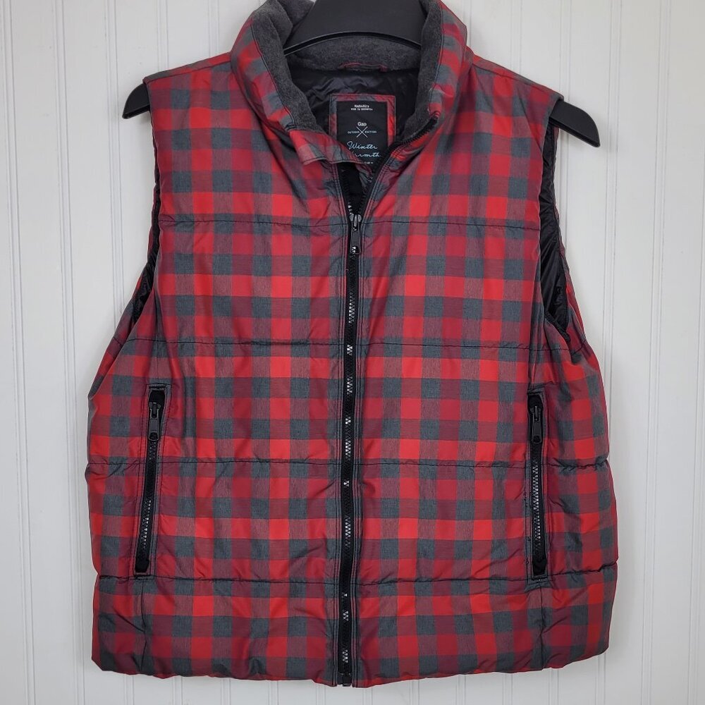 Gap Winter Warmth Buffalo Plaid Polyester Vest, Women's Size L